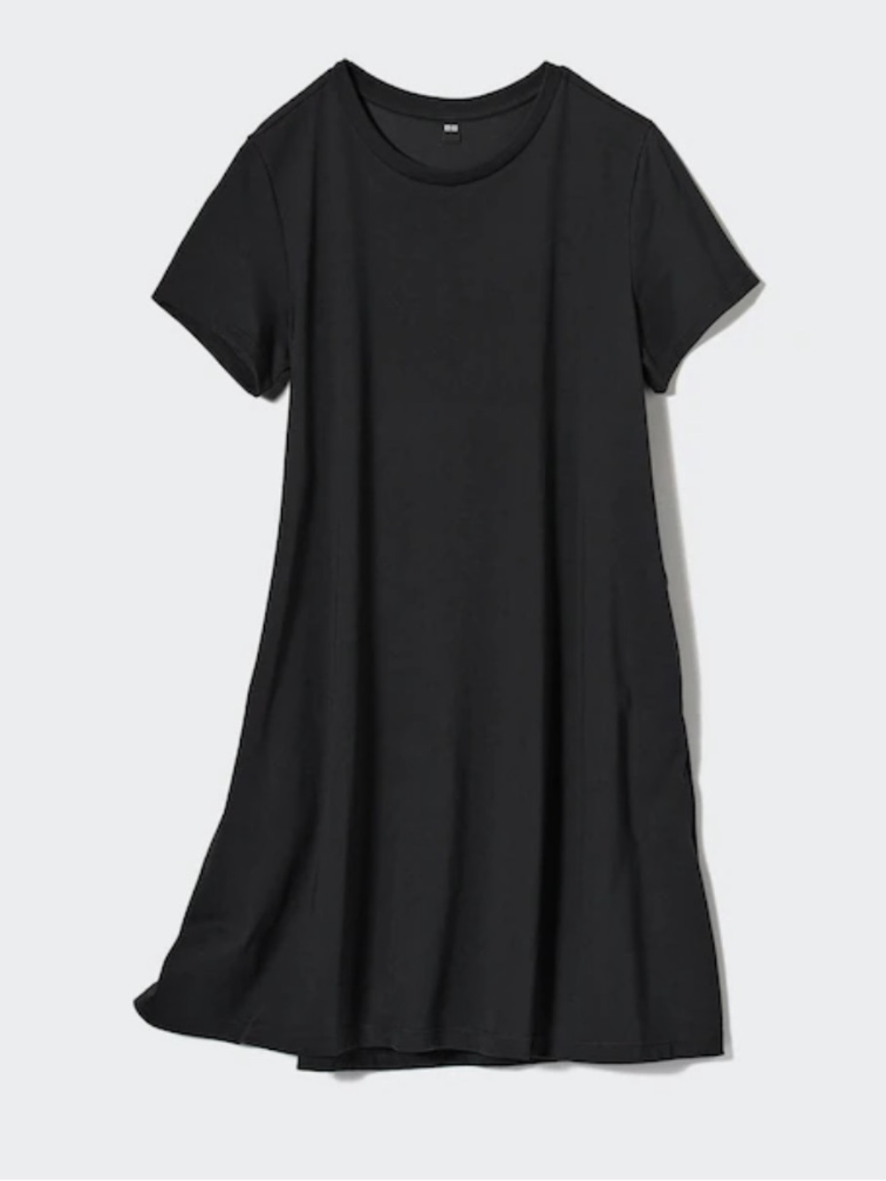 Uniqlo Black Short-Sleeve Mini Dress